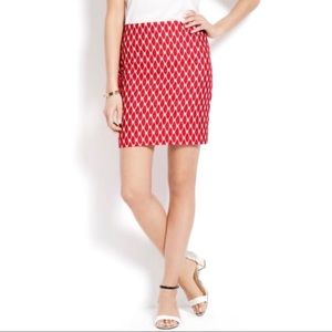 Ann Taylor Red Summer Leaves Mini Skirt Size 6